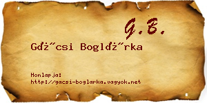 Gácsi Boglárka névjegykártya